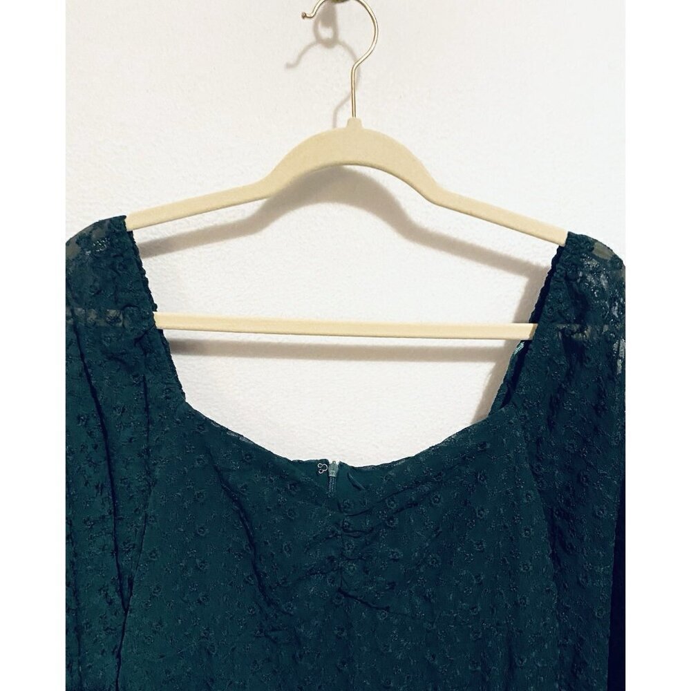 Altard State Dress Womens Large Green Textured Floral Babydoll Coquette Fairy - Picture 2 of 7